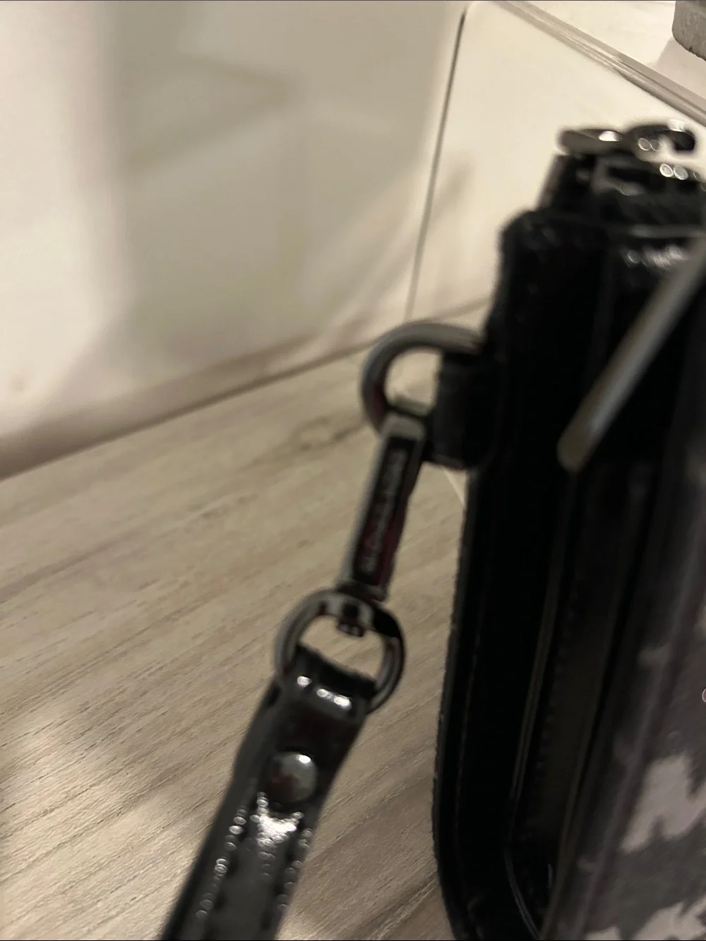 Michael Kors Jet set Black and Charcoal MK Logo Wristlet NWT